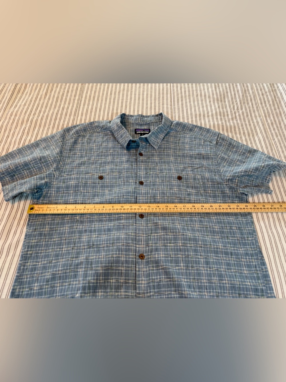 Patagonia Men’s A/C Short Sleeve Plaid Button Down Shirt Size XL - Picture 6 of 12